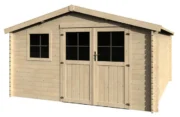 Abri de jardin bois – 16,68 m² – Épaisseur 34 mm – Bois massif PEFC